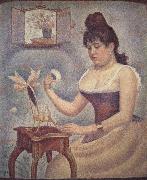 Georges Seurat Young woman Powdering Herself oil painting